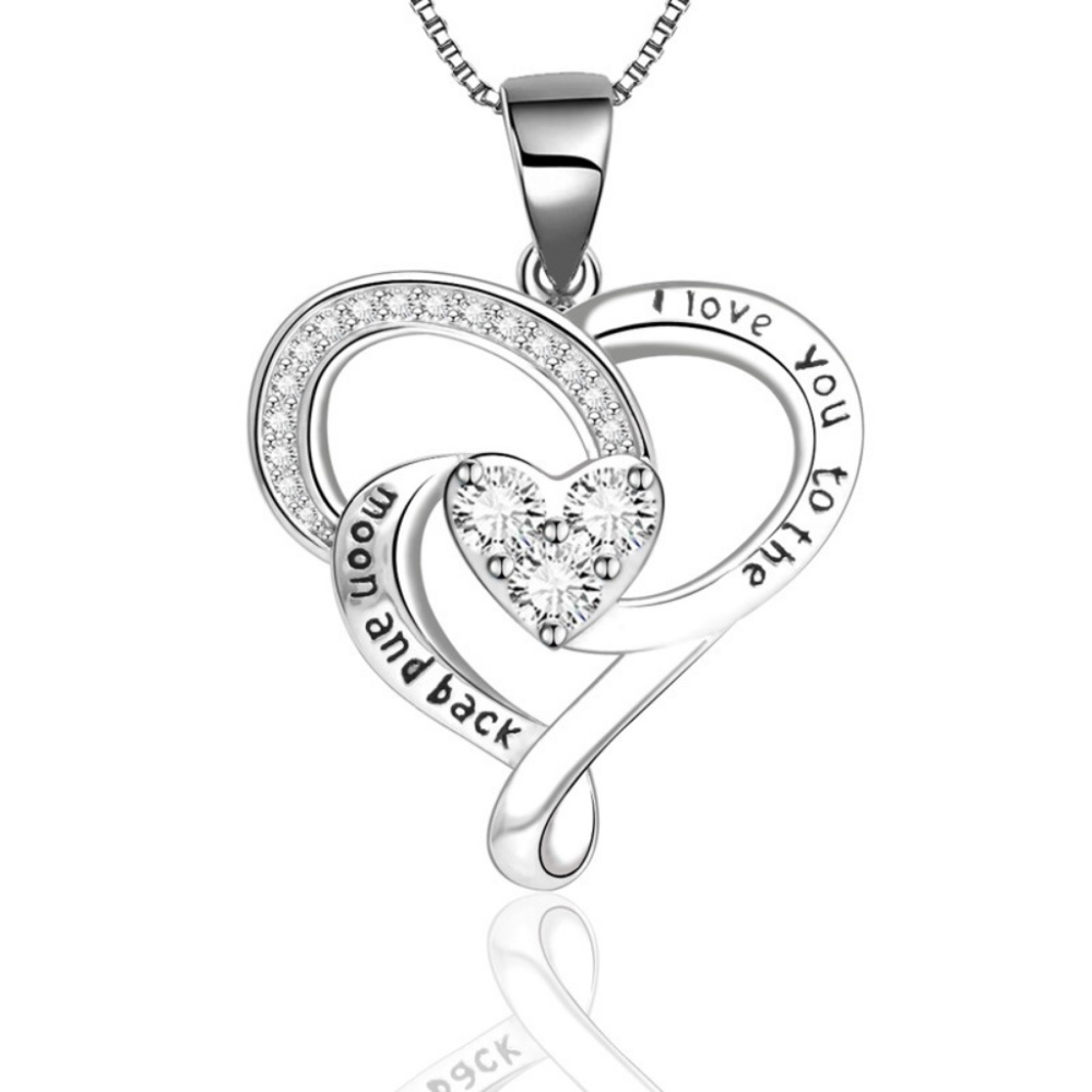 Sterling Silver I love Necklace with 45cm chain